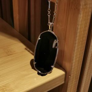 Kendra Scott FACETED REID black silver necklace